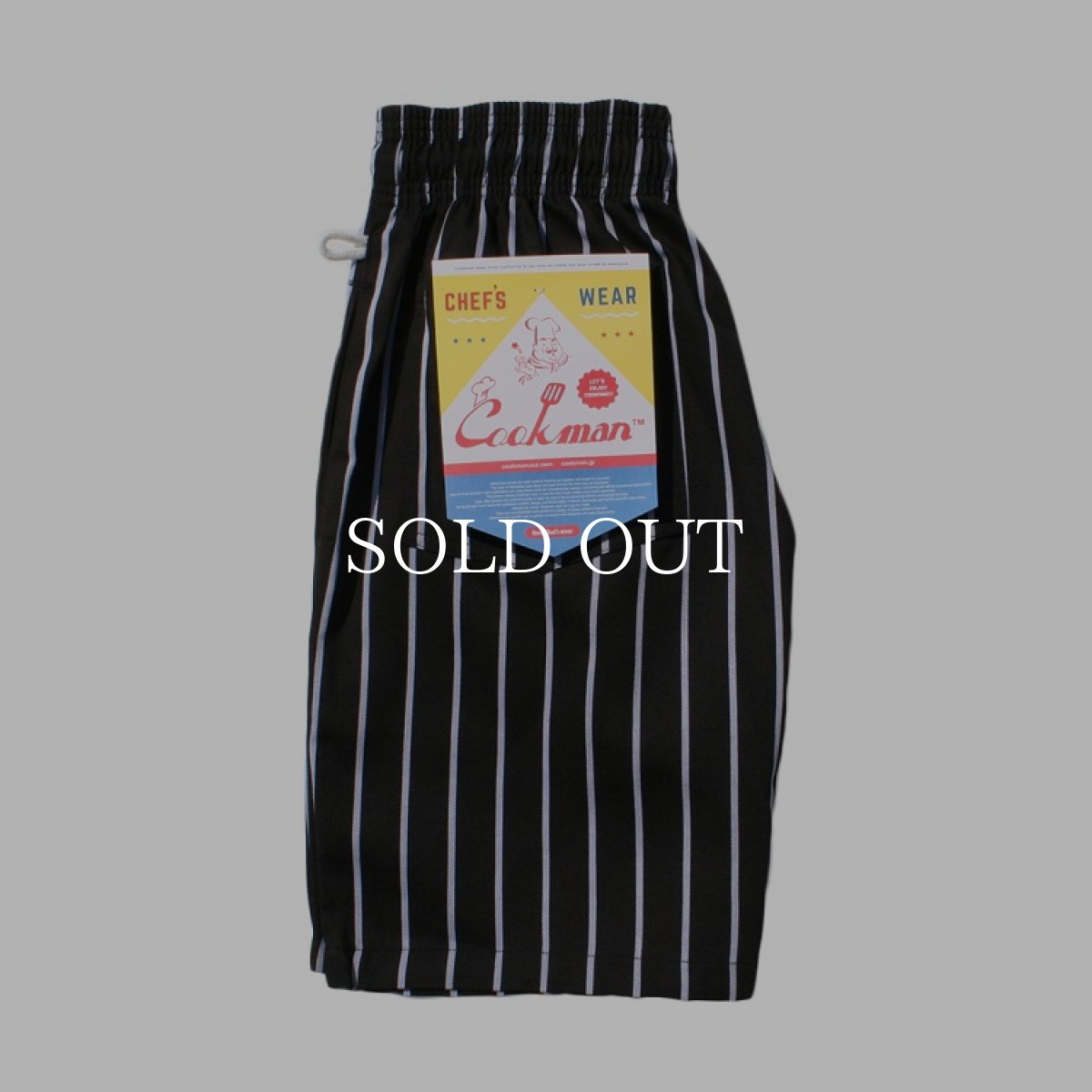 画像1: COOKMAN  Chef Short Pants Stripe (Black) (1)