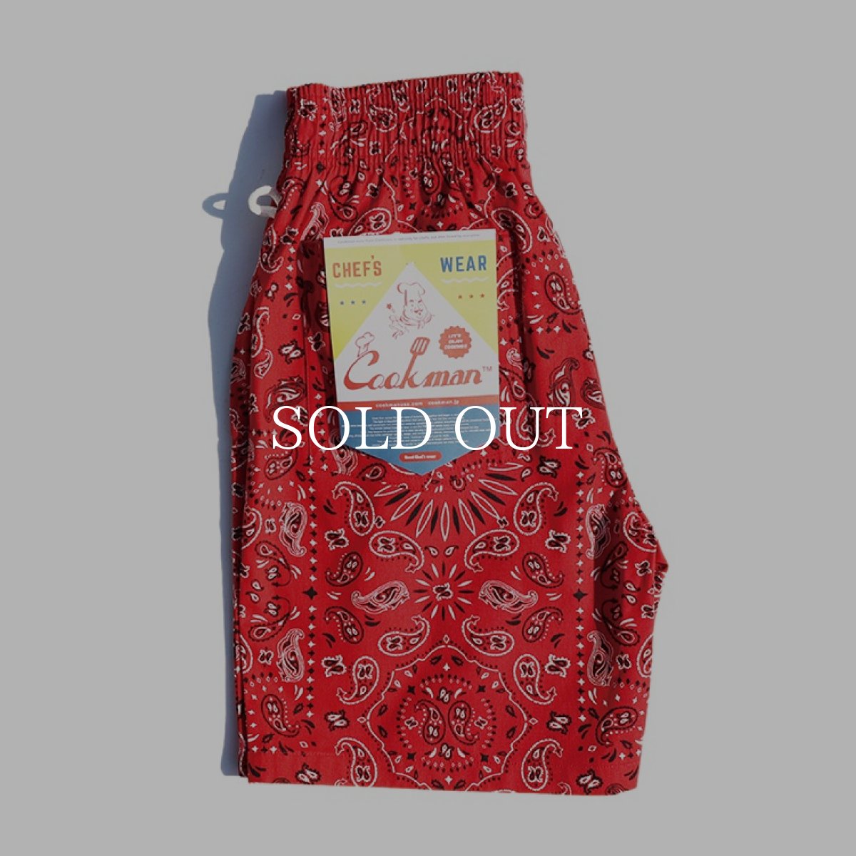 画像1: COOKMAN  Chef Short Pants Paisley (Red) (1)