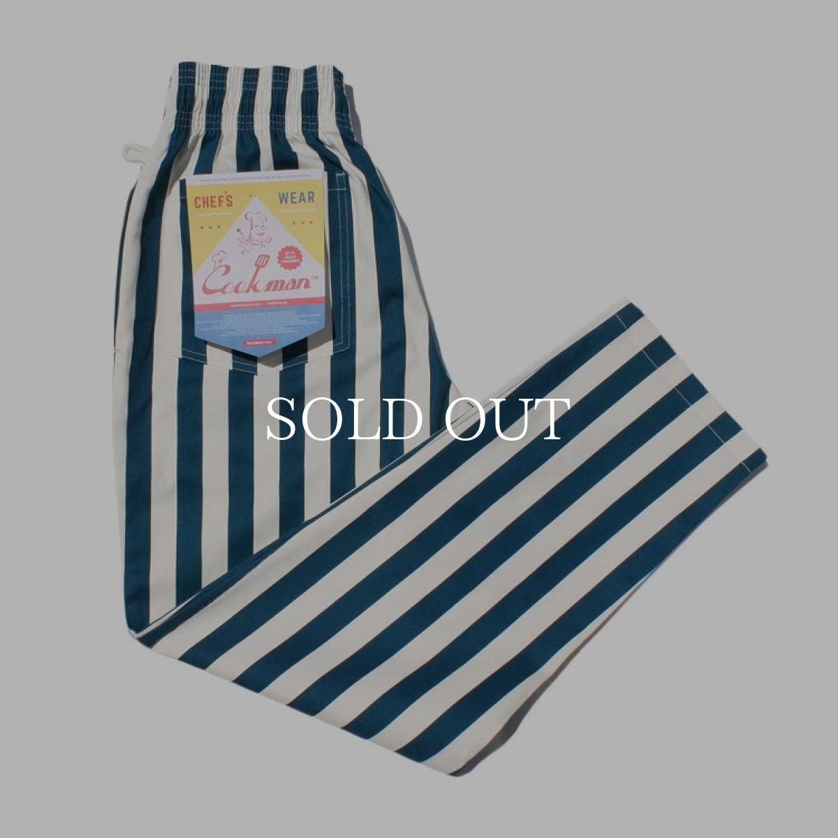 画像1: COOKMAN  Chef Pants Wide Stripe (Navy) (1)