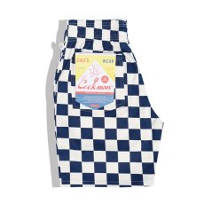 画像1: COOKMAN  Chef Short Pants Checker  (Navy) (1)