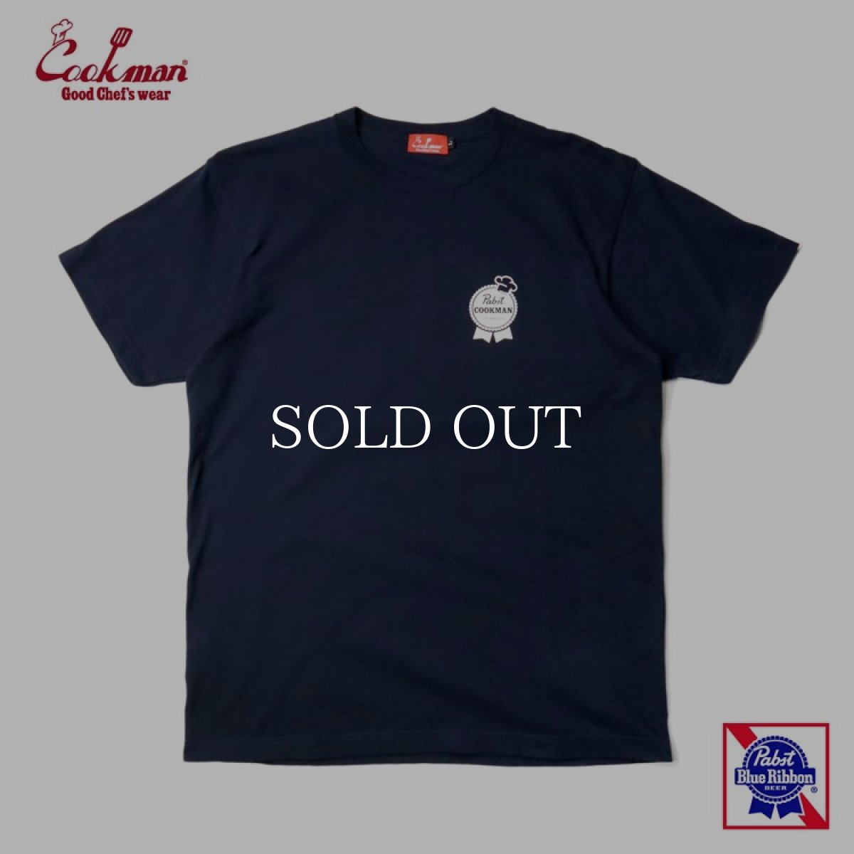 画像1: COOKMAN  Tシャツ Pabst Beer Mouse (Navy) (1)