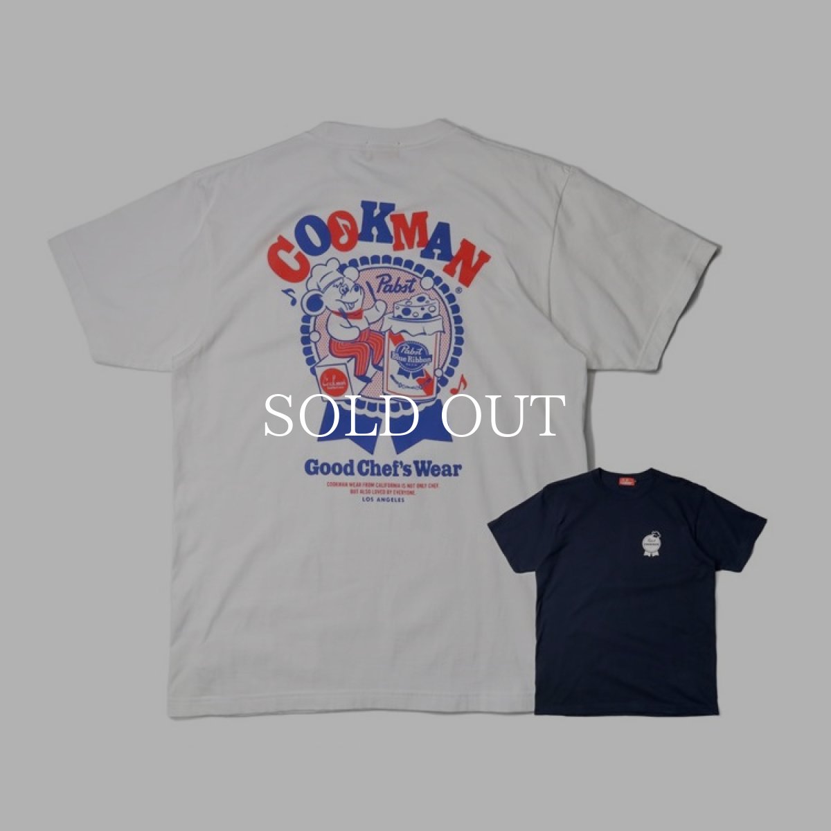 画像1: COOKMAN  Tシャツ Pabst Beer Mouse (White) (1)