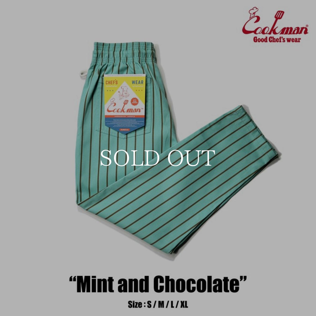 画像1: COOKMAN  シェフパンツ Chef Pants Mint and Chocolate (Pale Blue) (1)