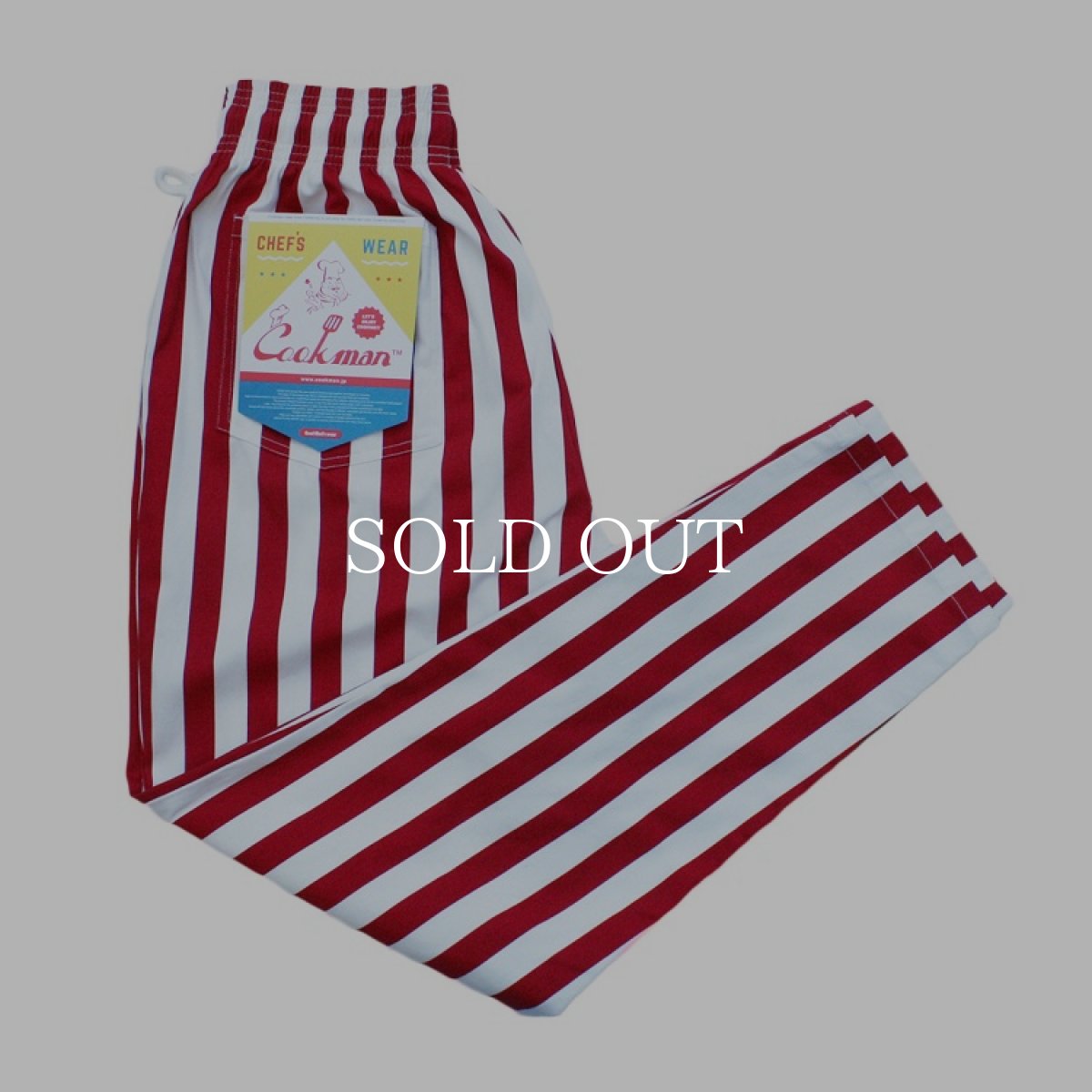 画像1: COOKMAN  シェフパンツ Chef Pants Wide Stripe Red (Red) (1)