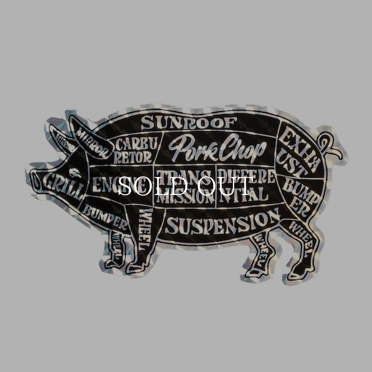 画像1: PORKCHOP GARAGE SUPPLY  HOLOGRAM PORK STICKER (BLACK) (1)