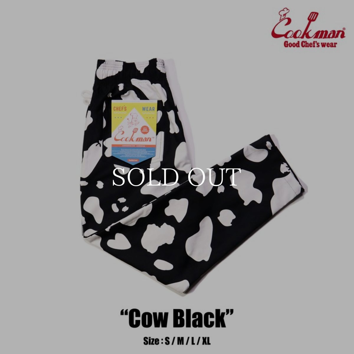 画像1: COOKMAN  シェフパンツ Chef Pants Cow Black (Black) (1)