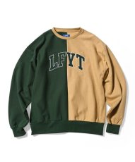 画像1: LFYT  2 TONE ARCH LOGO US COTTON CREWNECK (GREEN) (1)