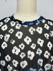 画像2: KIDILL  SHORT SLEEVE POLY TEE - TEXTILE DESIGN BY MAYA SHIBASAKI (BLACK FLOWER) (2)