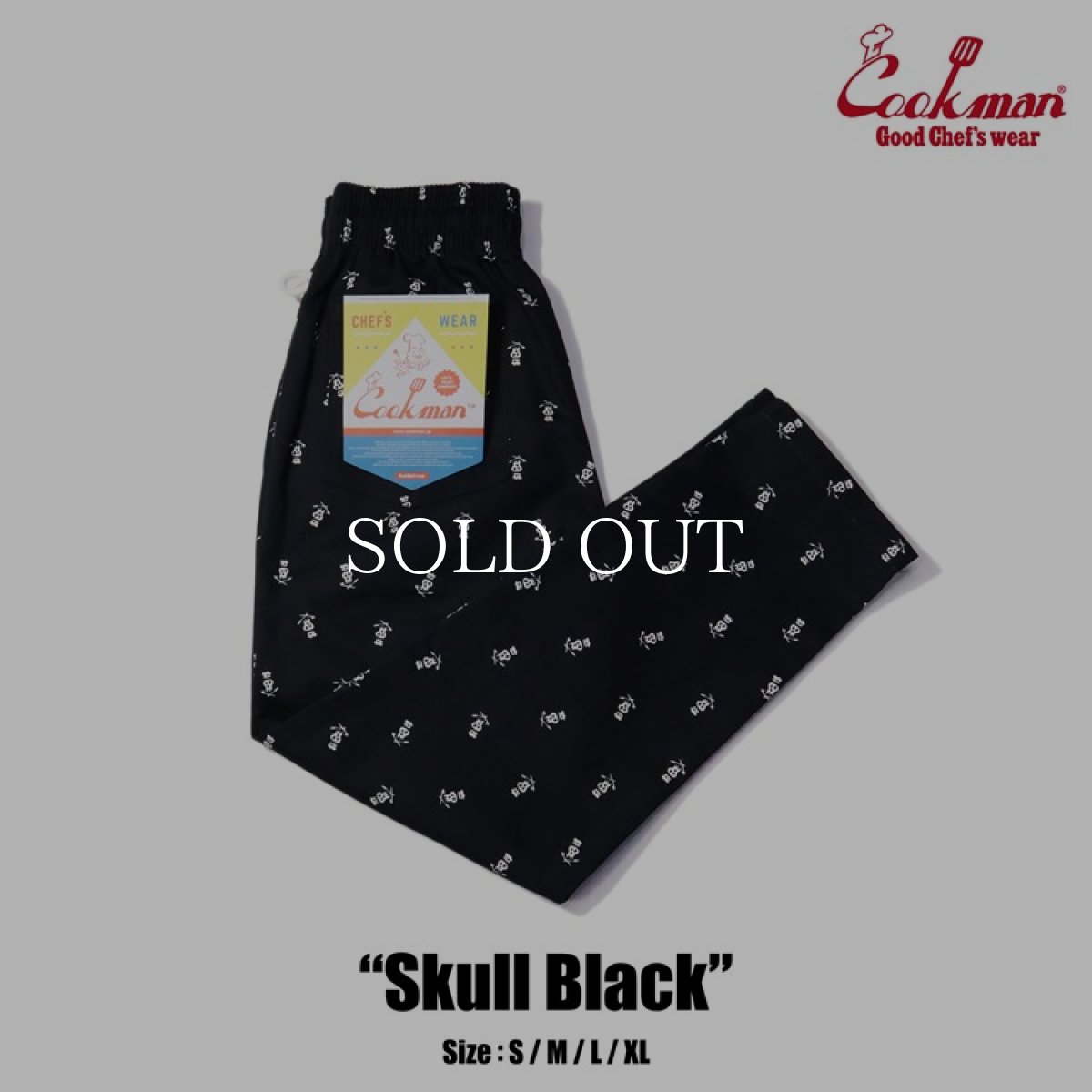 画像1: COOKMAN  Chef Pants Skull (Black) (1)