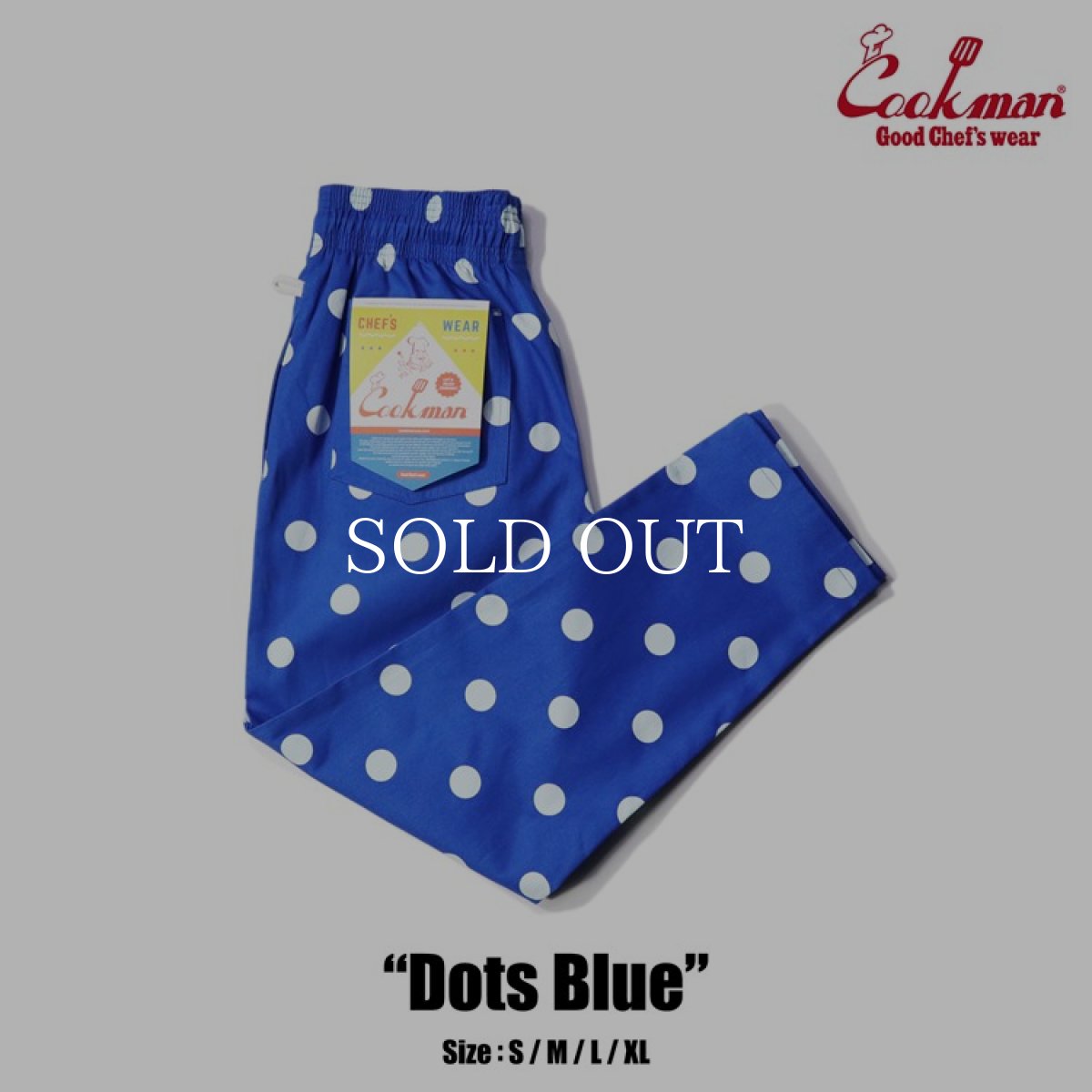 画像1: COOKMAN  Chef Pants Dots (Blue) (1)