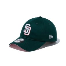 画像1: NEW ERA  9TWENTY MLB Pink Pack サンディエゴ・パドレス ダークグリーン ピンクアンダーバイザー (ダークグリーン) (1)