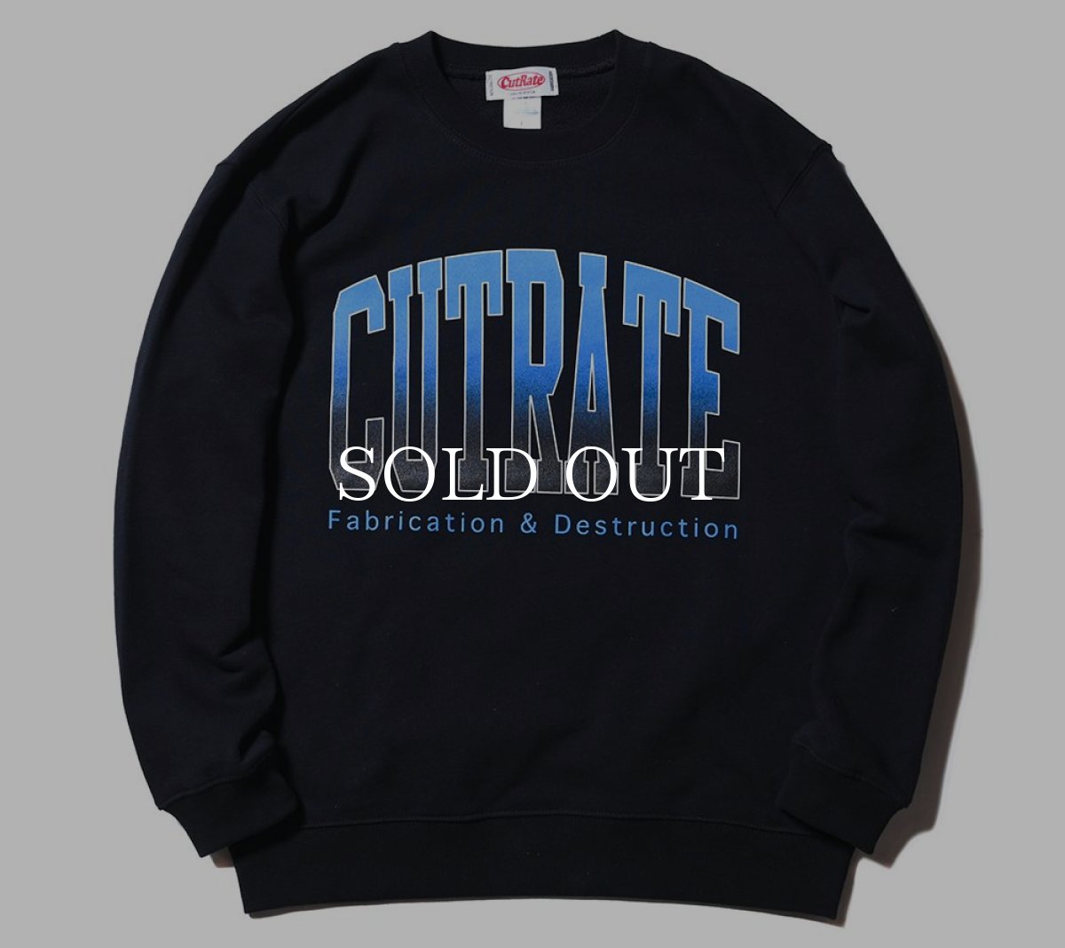 画像1: CUTRATE  CUTRATE GRADATION LOGO CREW NECK SWEAT (BLACK) (1)