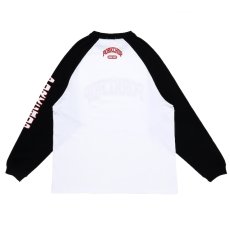 画像2: PORKCHOP GARAGE SUPPLY  COLLEGE RAGLAN L/S TEE (WHITE × BLACK) (2)