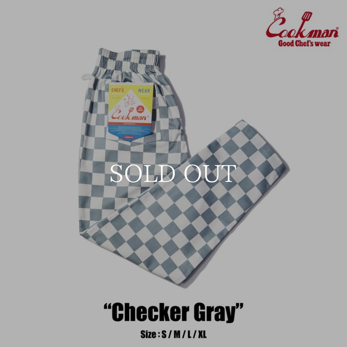 画像1: COOKMAN  Chef Pants Checker (Gray) (1)