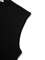 画像2: COOTIE   Inlay Sweat Cut Off Sleeve Tee (Black) (2)