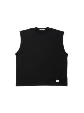 画像1: COOTIE   Inlay Sweat Cut Off Sleeve Tee (Black) (1)