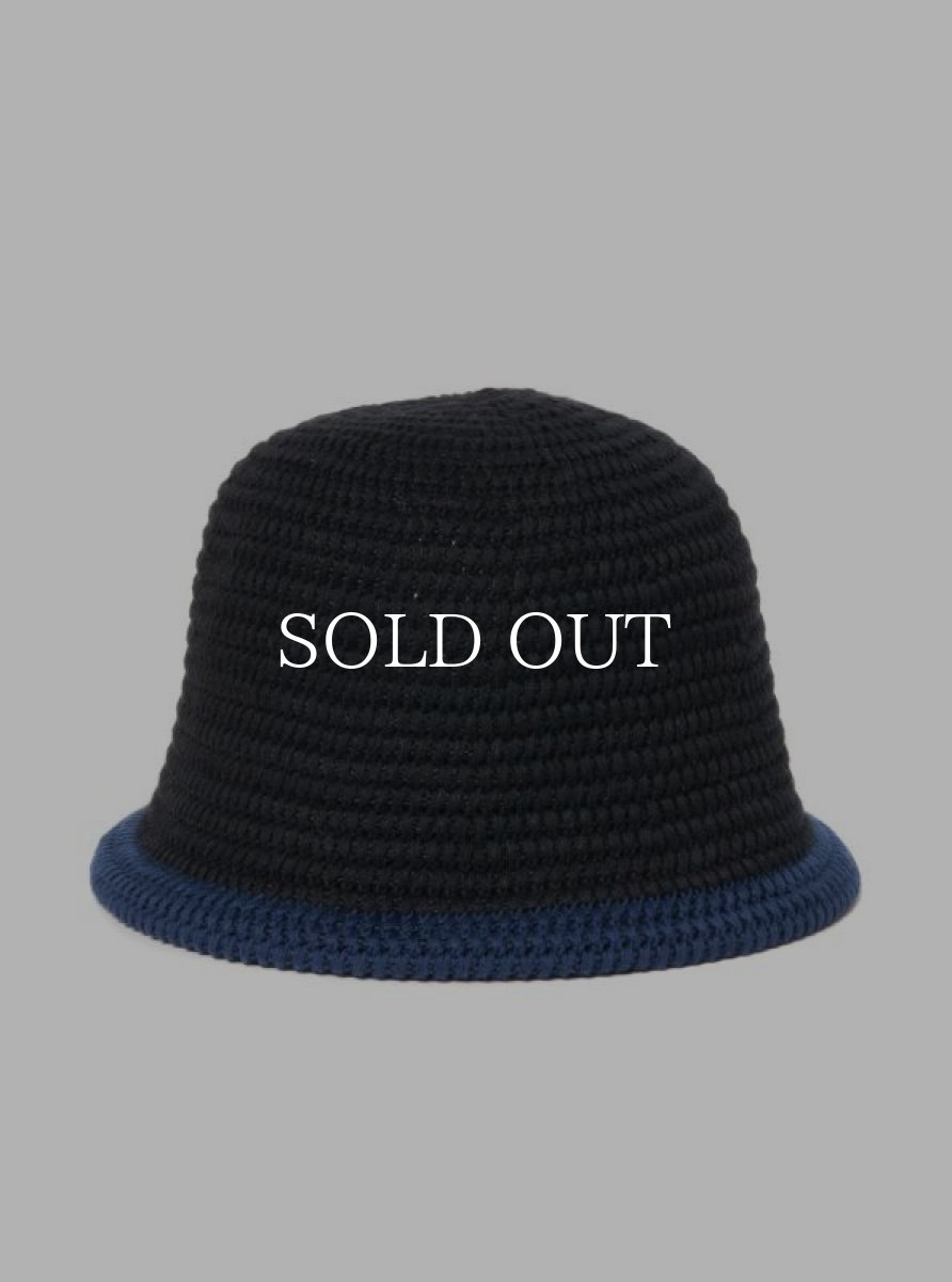 画像1: COOTIE   Knit Crusher Hat (Black×Navy) (1)