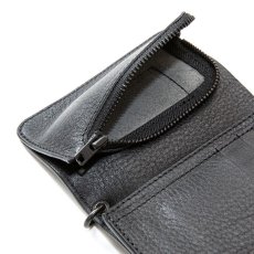 画像7: CALEE  Black studs leather flap half wallet (Black) (7)