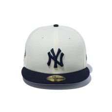 画像2: NEW ERA  59FIFTY MLB 2-Tone ニューヨーク・ヤンキース クロームホワイト ネイビーバイザー (クロームホワイト) (2)