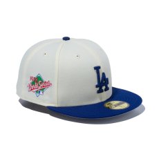 画像1: NEW ERA  59FIFTY MLB 2-Tone ロサンゼルス・ドジャース クロームホワイト ダークロイヤルバイザー (クロームホワイト) (1)