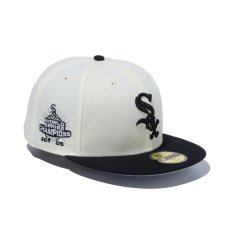 画像1: NEW ERA  59FIFTY MLB 2-Tone シカゴ・ホワイトソックス クロームホワイト ブラックバイザー (クロームホワイト) (1)