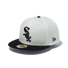 画像3: NEW ERA  59FIFTY MLB 2-Tone シカゴ・ホワイトソックス クロームホワイト ブラックバイザー (クロームホワイト) (3)