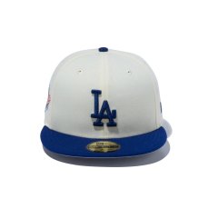 画像2: NEW ERA  59FIFTY MLB 2-Tone ロサンゼルス・ドジャース クロームホワイト ダークロイヤルバイザー (クロームホワイト) (2)