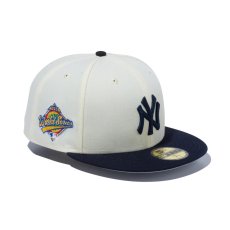 画像1: NEW ERA  59FIFTY MLB 2-Tone ニューヨーク・ヤンキース クロームホワイト ネイビーバイザー (クロームホワイト) (1)