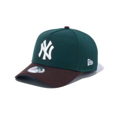 画像1: NEW ERA  9FORTY A-Frame Beef and Broccoli ニューヨーク・ヤンキース ダークグリーン バーントウッドバイザー (ダークグリーン/バーントウッド) (1)