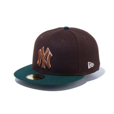 画像1: NEW ERA  59FIFTY Beef and Broccoli ニューヨーク・ヤンキース バーントウッド ダークグリーンバイザー (バーントウッド/ダークグリーン) (1)