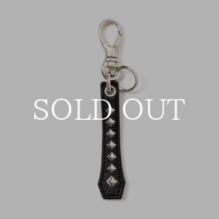 CALEE STUDS LEATHER ASSORT KEY RING -TYPEI- B (Black) CL