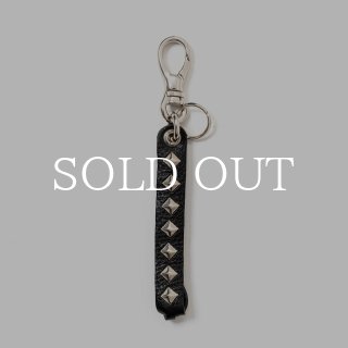 CALEE STUDS LEATHER ASSORT KEY RING -TYPEI- A (Black) CL