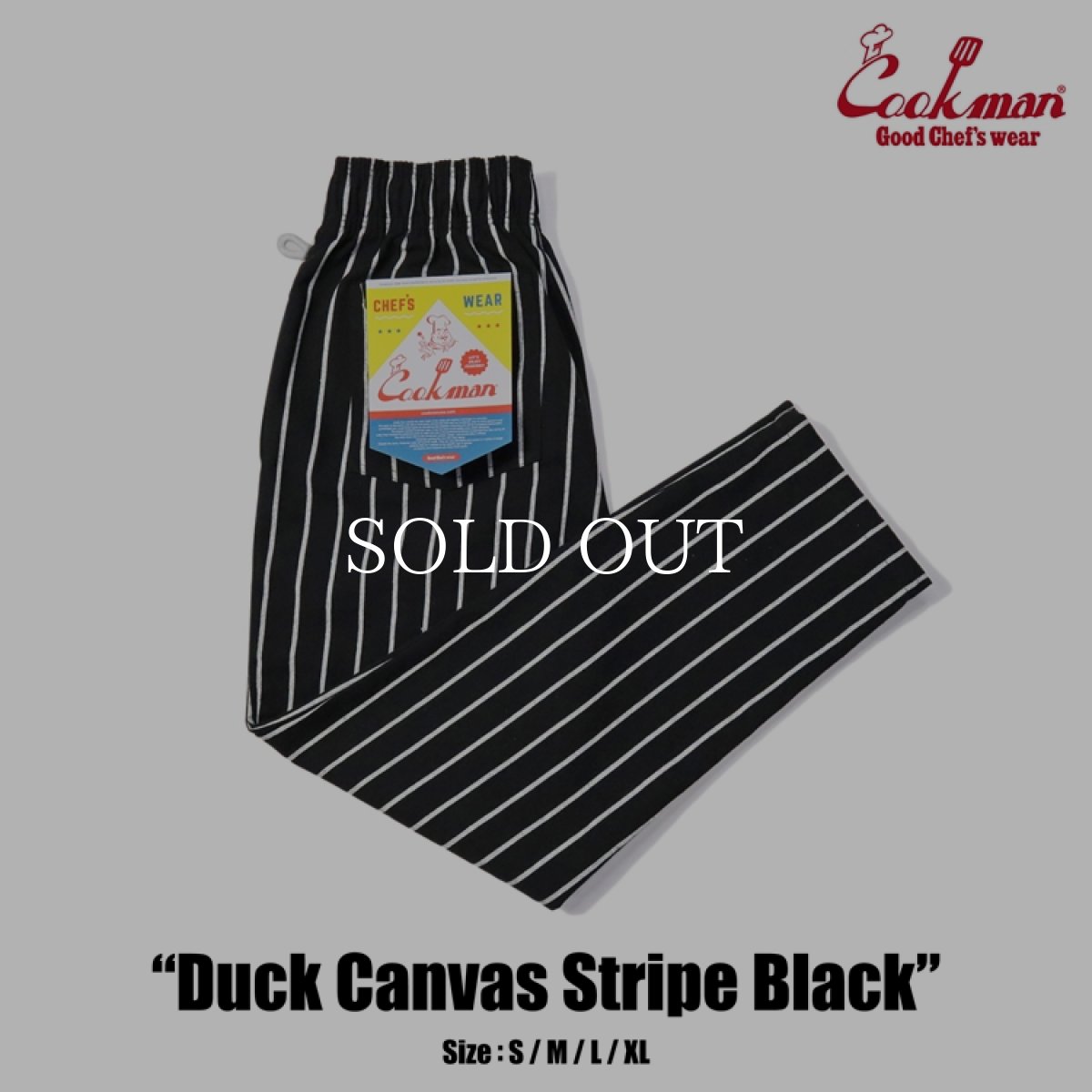 画像1: COOKMAN  Chef Pants Duck Canvas Stripe (Black) (1)