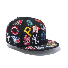 画像4: NEW ERA  9FIFTY Team Logo Allover MLB (ブラック) (4)