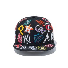 画像2: NEW ERA  9FIFTY Team Logo Allover MLB (ブラック) (2)