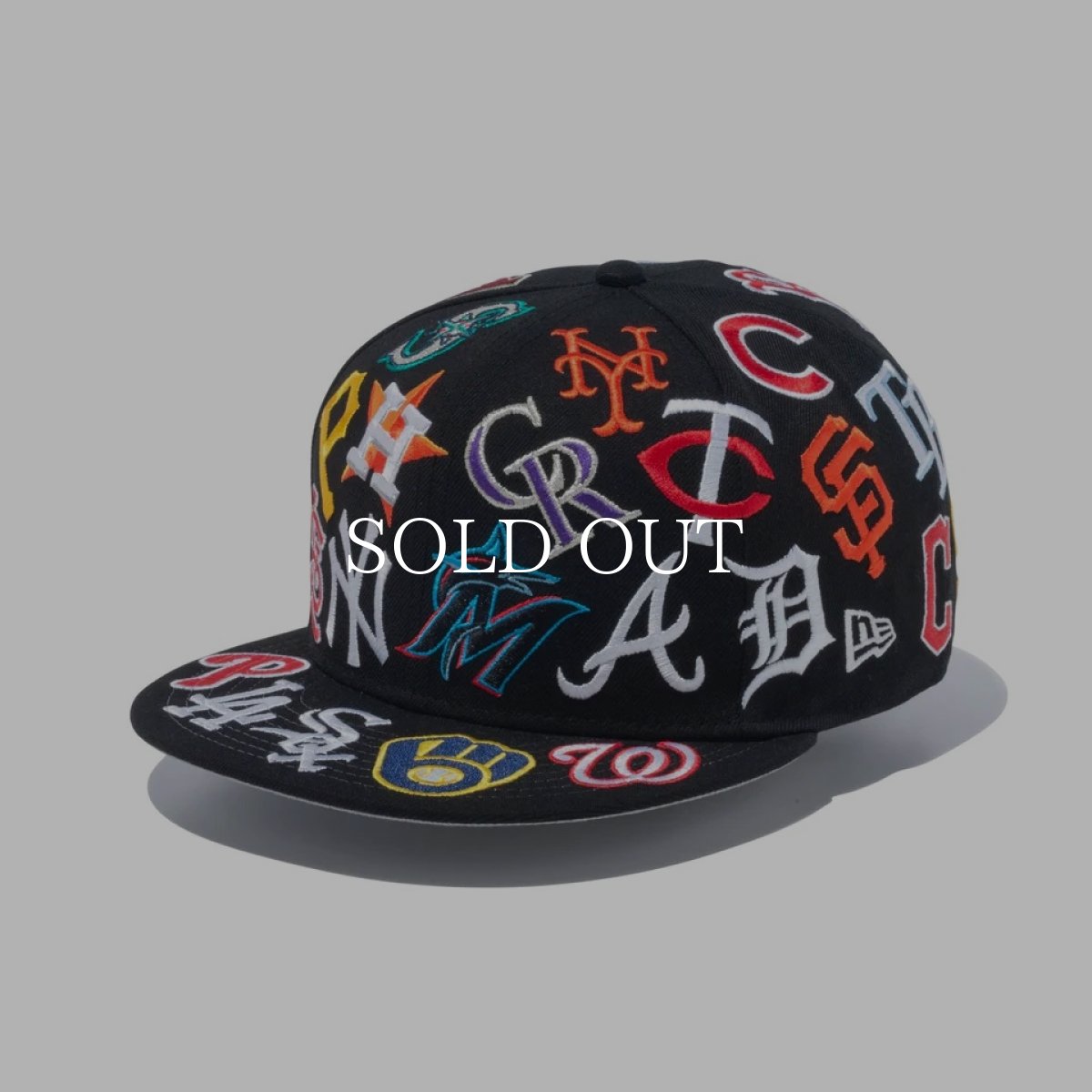 画像1: NEW ERA  9FIFTY Team Logo Allover MLB (ブラック) (1)