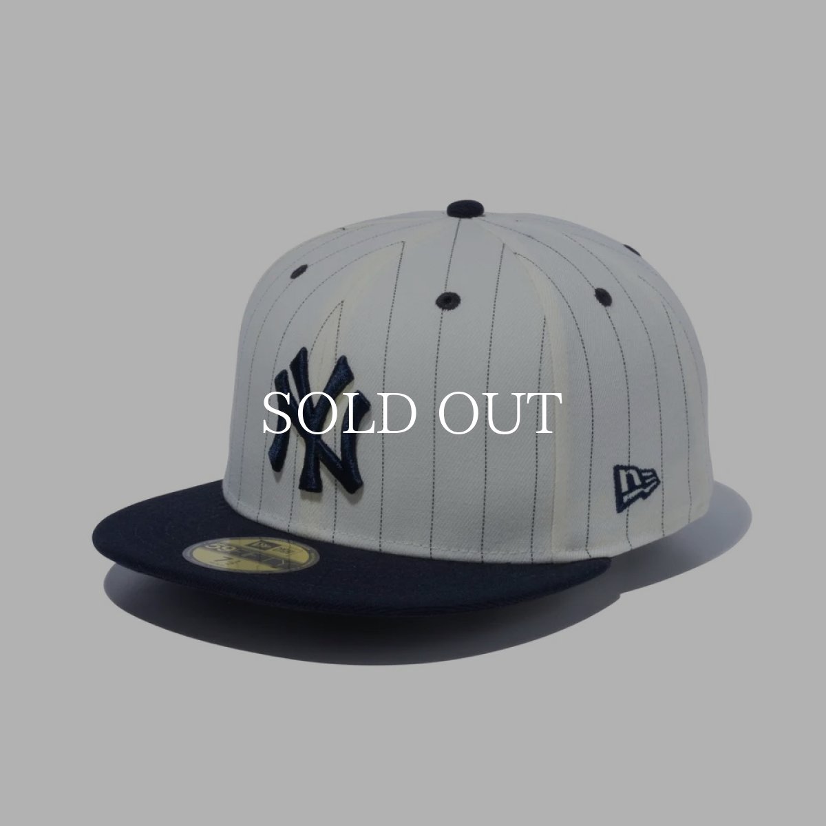 画像1: NEW ERA  59FIFTY Pinstripe ピンストライプ ニューヨーク・ヤンキース (クロームホワイト/ネイビー) (1)