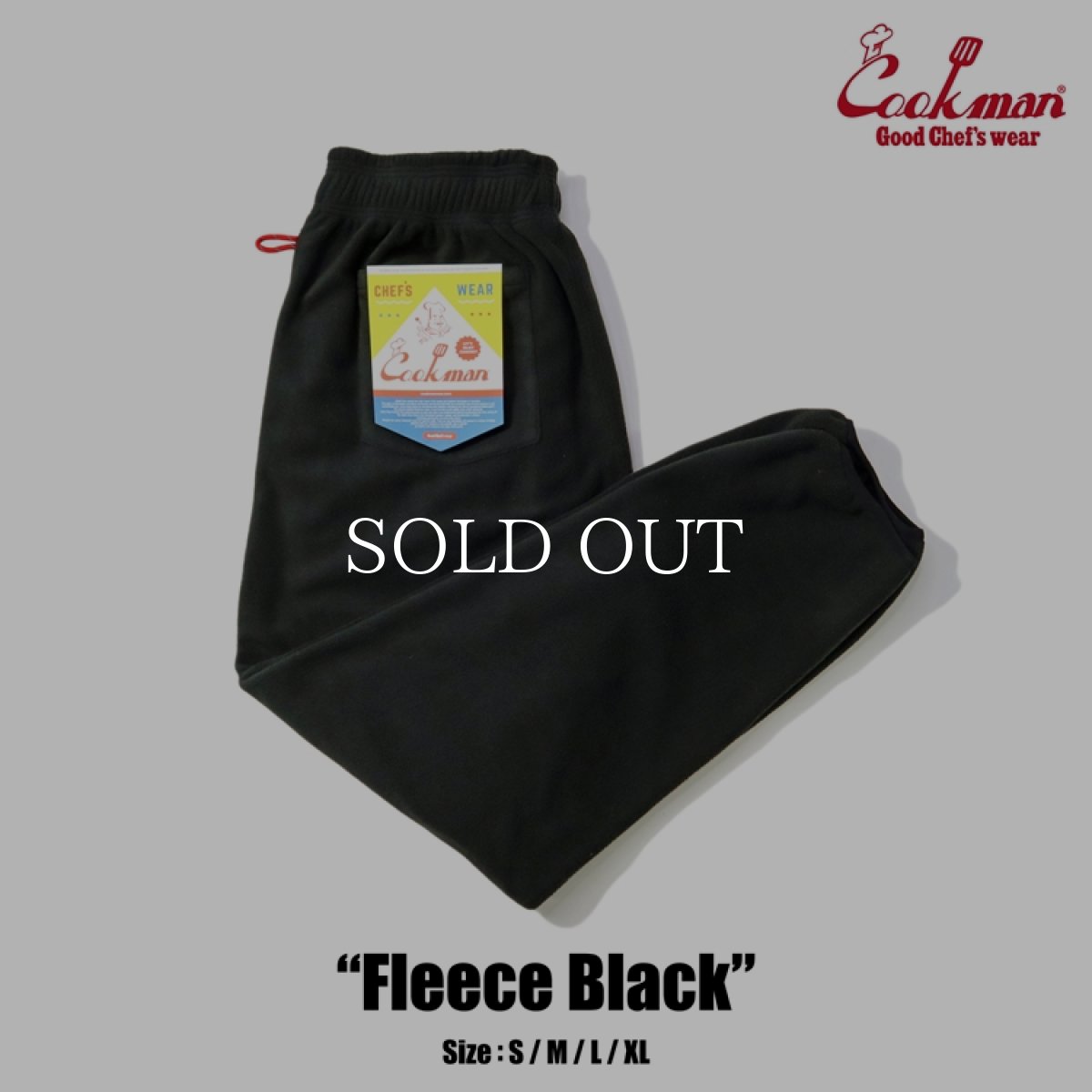 画像1: COOKMAN  Chef Pants Fleece Black (Black) (1)