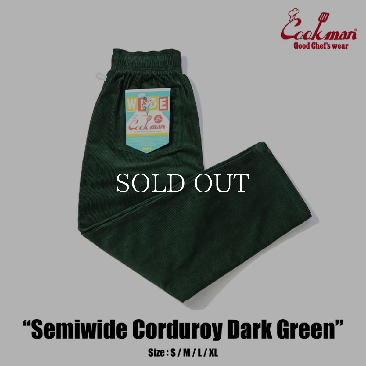 画像1: COOKMAN  ChefPants Semiwide Corduroy Dark Green (Dark Green) (1)