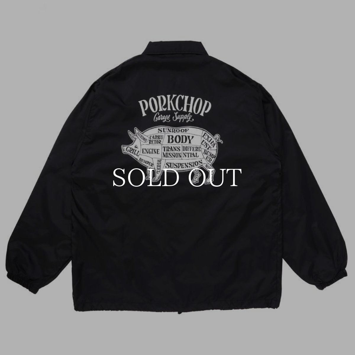 画像1: PORKCHOP GARAGE SUPPLY  PORK BACK COACH JKT (BK×WH) (1)