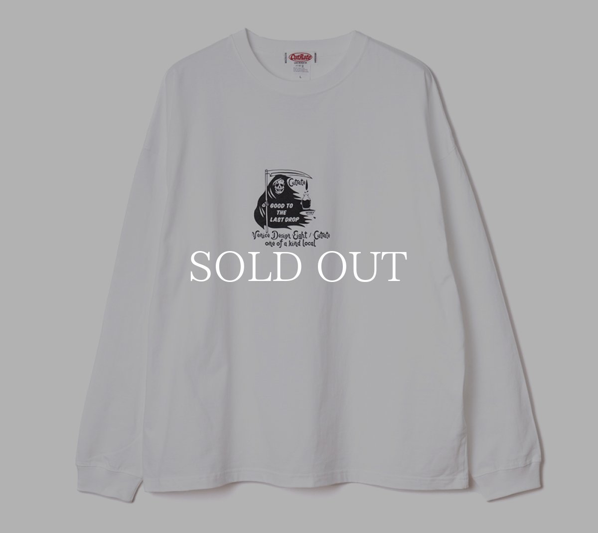 画像1: CUTRATE  ×VENICE8 COFFEE HOUSE G.O.D DROP SHOULDER L/S TEE (WHITE) (1)