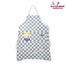 画像1: COOKMAN  ワイドポケットエプロン Wide Pocket Apron Checker Gray (1)