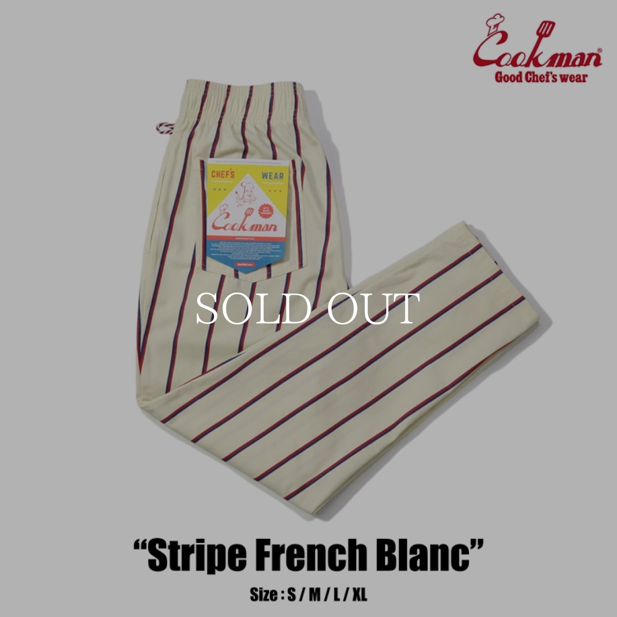 画像1: COOKMAN  Chef Pants Stripe French Blanc (1)