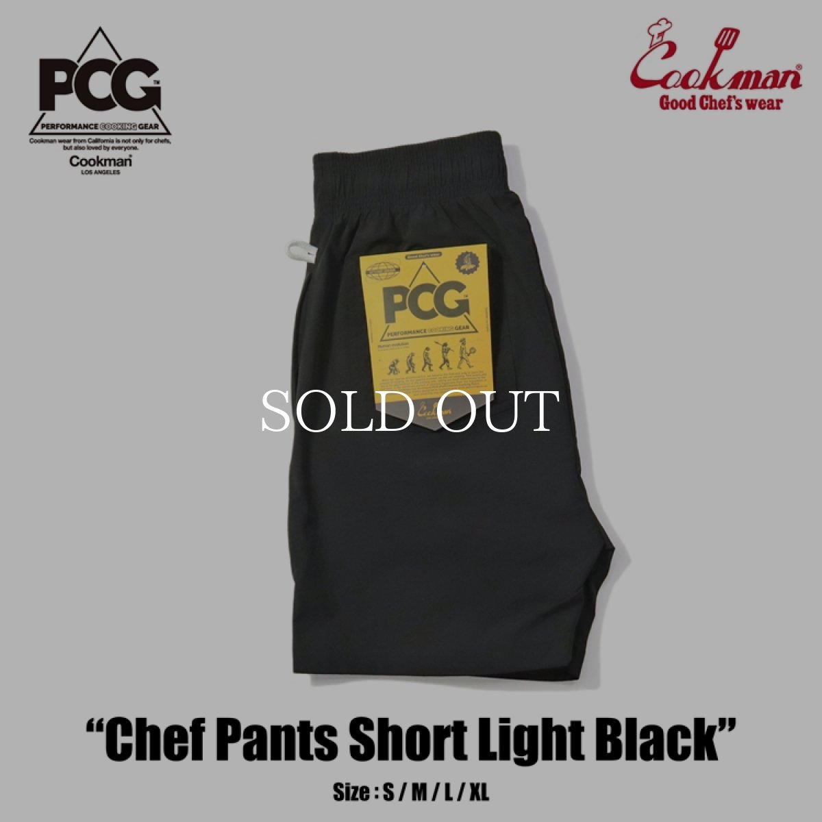 画像1: COOKMAN  Chef Pants Short Light Black (1)