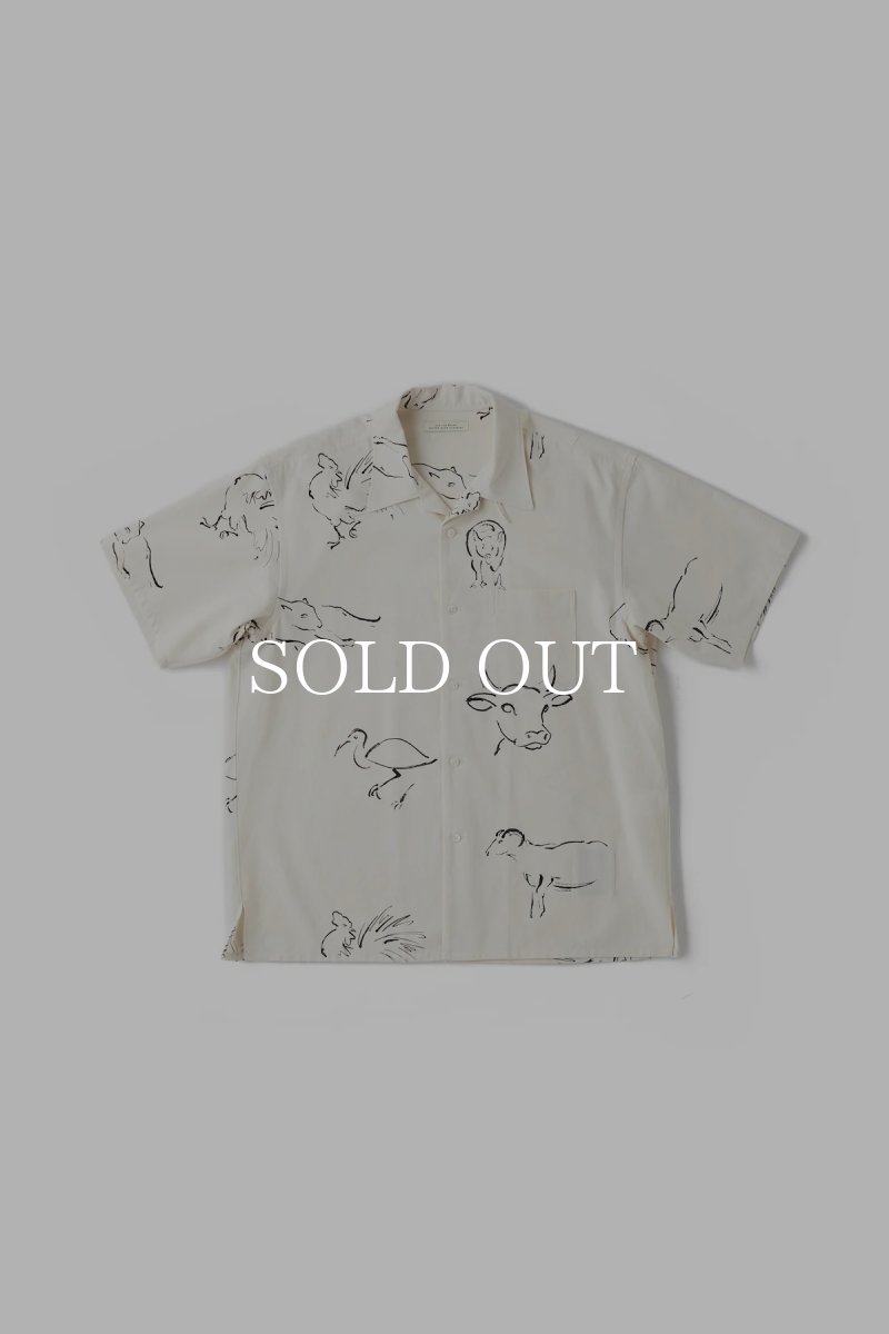 画像1: OLD JOE   ORIGINAL PRINTED OPEN COLLAR SHIRTS(DRAWING)Short-sleeve (1)