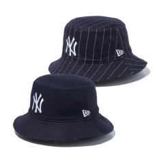 画像1: NEW ERA  バケット01 リバーシブル MLB Reversible Hat ニューヨーク・ヤンキース ネイビー/ネイビーストライプ (1)