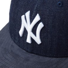 画像6: NEW ERA  LP 59FIFTY MLB Denim 2-Tone ニューヨーク・ヤンキース インディゴデニム ネイビースウェードバイザー (6)