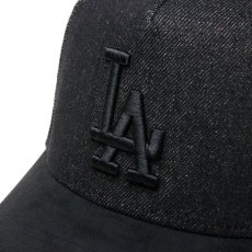 画像5: NEW ERA  9FORTY A-Frame MLB Denim 2-Tone ロサンゼルス・ドジャース ブラックデニム ブラックスウェードバイザー (5)