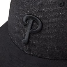 画像8: NEW ERA  LP 59FIFTY MLB Denim 2-Tone フィラデルフィア・フィリーズ ブラックデニム ブラックスウェードバイザー (8)