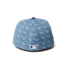 画像4: NEW ERA  59FIFTY Denim Monogram ロサンゼルス・ドジャース ウォッシュドデニム ダークロイヤルバイザー (4)